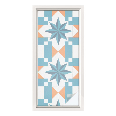 Film adhésif pour vitrage dépoli vitrail étoiles bleues