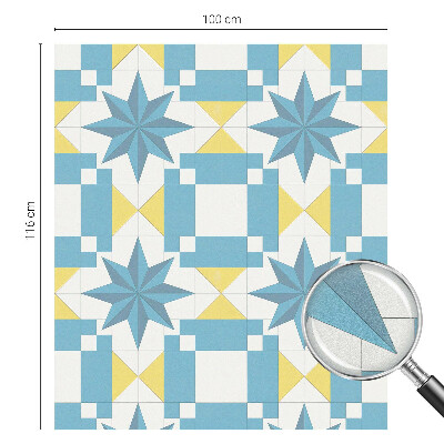 Film solaire fenêtre décoratif aspect vitrail étoiles bleues