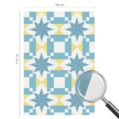 Film solaire fenêtre décoratif aspect vitrail étoiles bleues