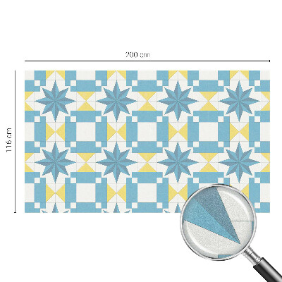 Film solaire fenêtre décoratif aspect vitrail étoiles bleues