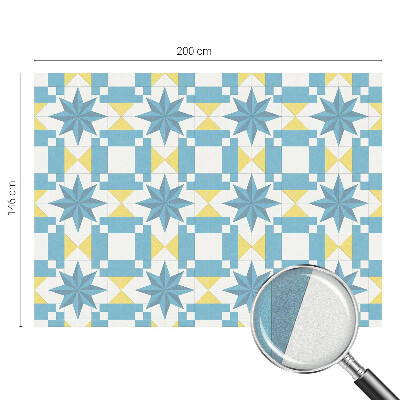 Film solaire fenêtre décoratif aspect vitrail étoiles bleues