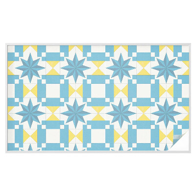 Film solaire fenêtre décoratif aspect vitrail étoiles bleues