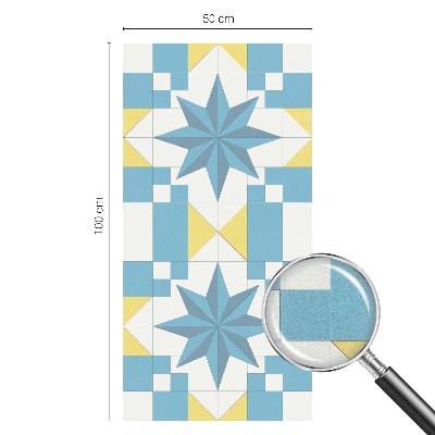 Film solaire fenêtre décoratif aspect vitrail étoiles bleues