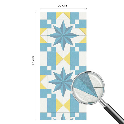 Film solaire fenêtre décoratif aspect vitrail étoiles bleues