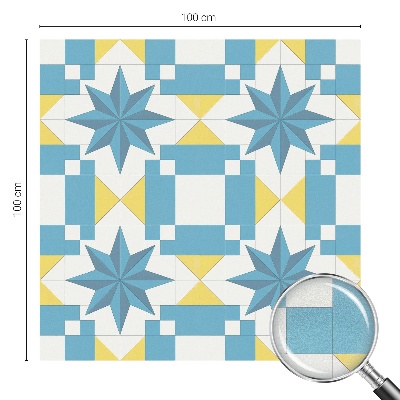 Film solaire fenêtre décoratif aspect vitrail étoiles bleues