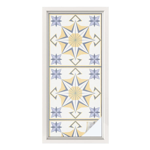 Film adhésif pour vitrage dépoli vitrail étoiles géométriques