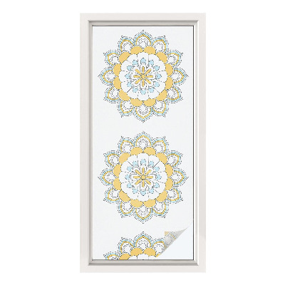 Sticker fenêtre vitrail adhésif mandalas colorés