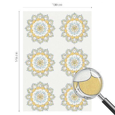 Sticker fenêtre vitrail adhésif mandalas colorés