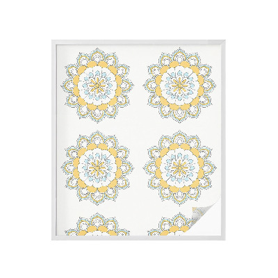 Sticker fenêtre vitrail adhésif mandalas colorés