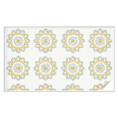 Sticker fenêtre vitrail adhésif mandalas colorés