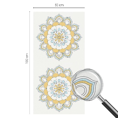 Sticker fenêtre vitrail adhésif mandalas colorés