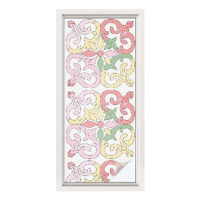 Film solaire fenêtre décoratif aspect vitrail ornements floraux