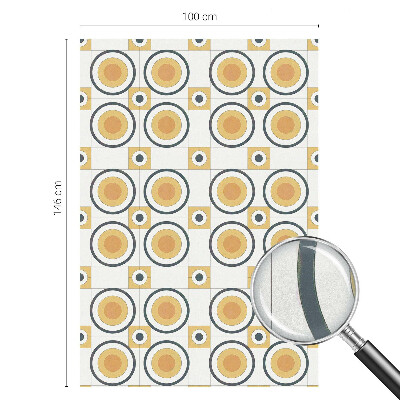 Film solaire fenêtre décoratif aspect vitrail Cercles rétro