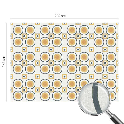 Film solaire fenêtre décoratif aspect vitrail Cercles rétro
