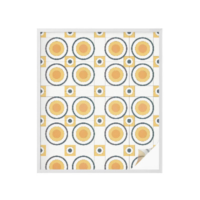 Film solaire fenêtre décoratif aspect vitrail Cercles rétro