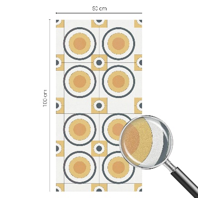 Film solaire fenêtre décoratif aspect vitrail Cercles rétro