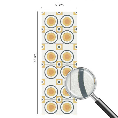 Film solaire fenêtre décoratif aspect vitrail Cercles rétro