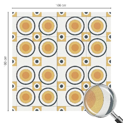 Film solaire fenêtre décoratif aspect vitrail Cercles rétro