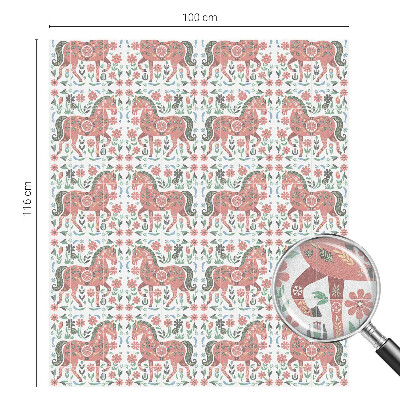 Film solaire fenêtre décoratif aspect vitrail chevaux colorés