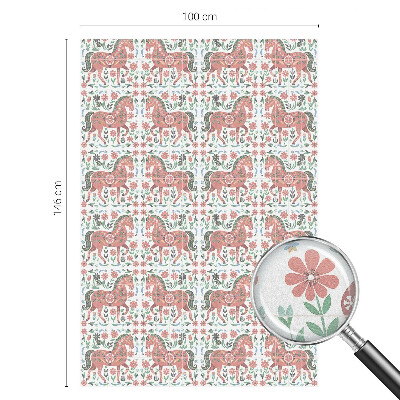 Film solaire fenêtre décoratif aspect vitrail chevaux colorés