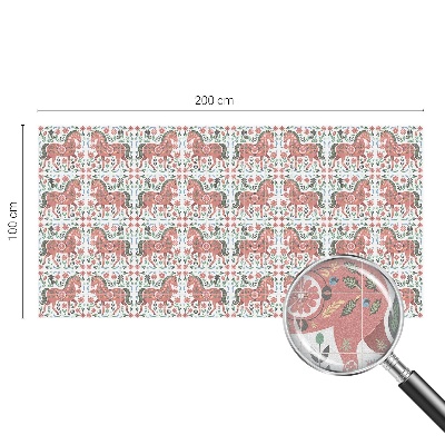 Film solaire fenêtre décoratif aspect vitrail chevaux colorés