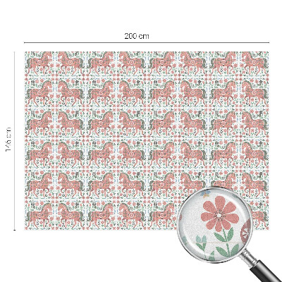 Film solaire fenêtre décoratif aspect vitrail chevaux colorés