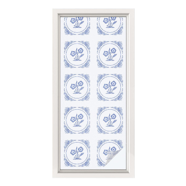 Film adhésif pour vitrage dépoli vitrail Fleurs délicates