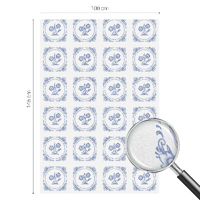 Film adhésif pour vitrage dépoli vitrail Fleurs délicates