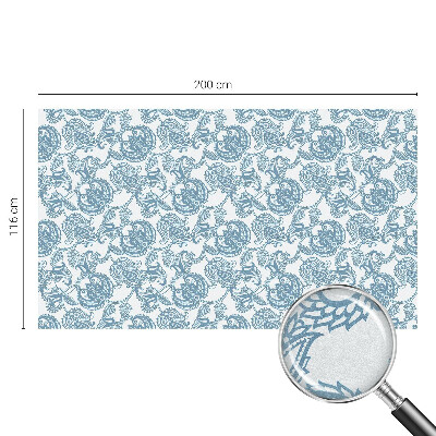 Sticker fenêtre vitrail adhésif ornements bleus