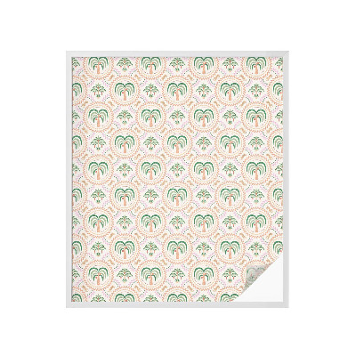 Sticker fenêtre vitrail adhésif palmiers exotiques