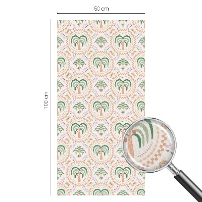 Sticker fenêtre vitrail adhésif palmiers exotiques