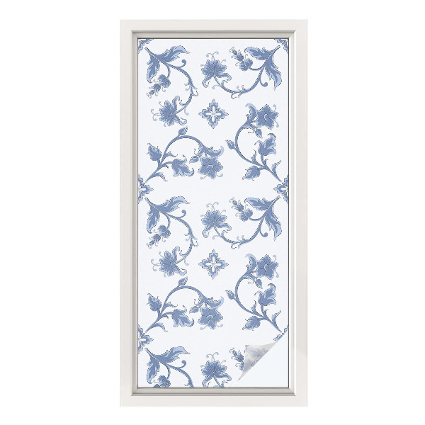 Film solaire fenêtre décoratif aspect vitrail ornement floral