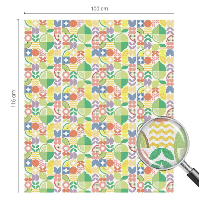 Sticker fenêtre vitrail adhésif fruits colorés