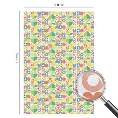 Sticker fenêtre vitrail adhésif fruits colorés