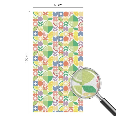 Sticker fenêtre vitrail adhésif fruits colorés