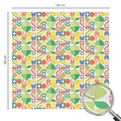 Sticker fenêtre vitrail adhésif fruits colorés