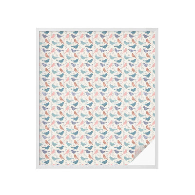 Film adhésif pour vitrage dépoli vitrail oiseaux pastel