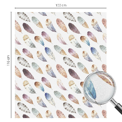 Film solaire fenêtre décoratif aspect vitrail Plumes bohèmes