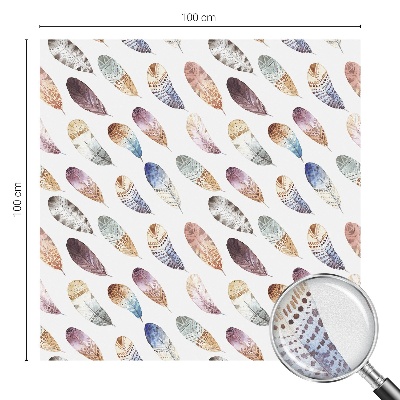 Film solaire fenêtre décoratif aspect vitrail Plumes bohèmes