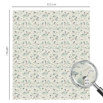 Sticker fenêtre vitrail adhésif Un village idyllique