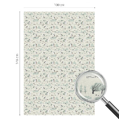 Sticker fenêtre vitrail adhésif Un village idyllique