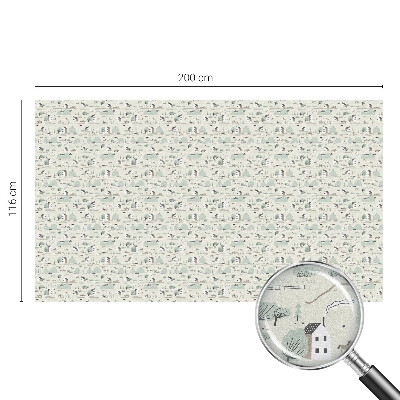 Sticker fenêtre vitrail adhésif Un village idyllique