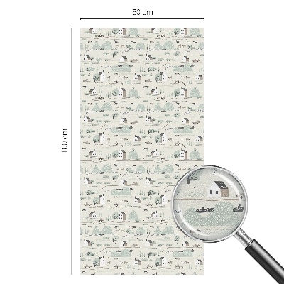 Sticker fenêtre vitrail adhésif Un village idyllique