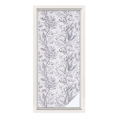 Sticker fenêtre vitrail adhésif Feuilles et papillons