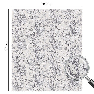 Sticker fenêtre vitrail adhésif Feuilles et papillons