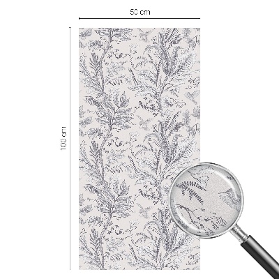 Sticker fenêtre vitrail adhésif Feuilles et papillons