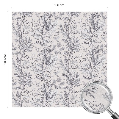 Sticker fenêtre vitrail adhésif Feuilles et papillons