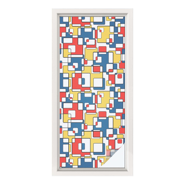 Film solaire fenêtre décoratif aspect vitrail formes géométriques