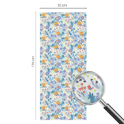 Sticker fenêtre vitrail adhésif Motif végétal