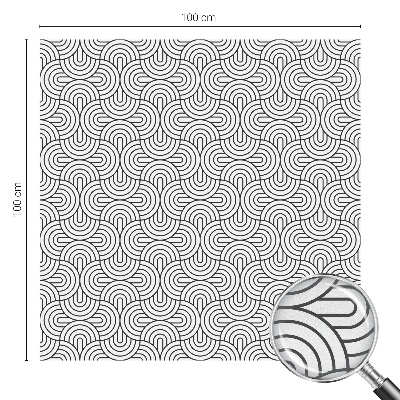 Film solaire fenêtre décoratif aspect vitrail demi-cercles géométriques